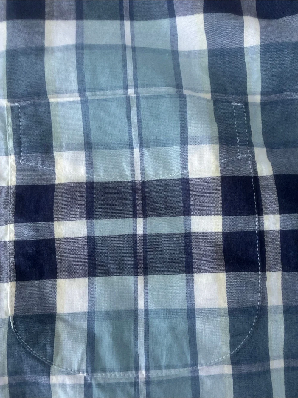 J. Crew Men's Plaid Button-Down Shirt in Light Blue, Navy & White